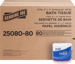 Genuine Joe Standard Bath Tissue, X 4", 2-PLY, 550 Sheets/roll, 80 Count. Fixed Price $64.99.