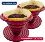 2 Pieces Attsky Collapsible Pour Over Dripper For Camp Coffee, Reusable. Fixed Price $16.39.