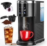 Single Serve Coffee Maker - Cup & Ground Brewer, 40 Oz Tank, Instant He. Fixed Price $109.99.