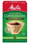 #2 Cone Coffee Filters, Unbleached Natural BROWN,100 Total Usa. Fixed Price $6.55.