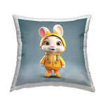 Bunny In Yellow Suit Blue Square Outdoor Throw Pillow. Fixed Price $37.88.