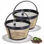 Reusable Gold Coffee Filter Basket For 8-12 Cup Brewers (2 Pack). Fixed Price $13.25.