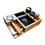 13.4'' Large Espresso Knock Box And Tamping Station, L, 58MM Walnut. Fixed Price $94.99.
