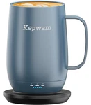 Heated Coffee Mug 20OZ Steel Blue Self Heating Up To 149F Kepwam TCM2-PLUS Large. Fixed Price $154.99.
