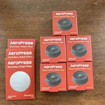 Aeropress Lot 5 Flow Control Caps And 3 Stainless Steel Filters New. Fixed Price $120.00.