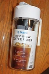 Takeya Cold Brew Travel 1 Quart Patented Deluxe Coffee Maker White Lid. Fixed Price $22.99.