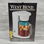 West Bend 2-QT Electric Iced Tea Maker White Model 6050 Auto Drip Stop Pitcher. Fixed Price $41.99.