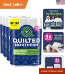 Quilted Northern Ultra Soft & Strong Toilet Paper, 32 Mega Rolls = 128 Regula.... Fixed Price $67.99.