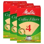 Melitta #4 Natural Brown Cone Coffee Filters, 300 Ct (3 Packs 100). Fixed Price $17.65.
