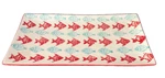 Coastal Rectangular Tray With Red & Aqua Stylized Fish Design By Signature 11X6". Fixed Price $9.95.