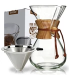 Pour Over Coffee Maker Glass 34OZ Stainless Steel Filter Agogo Barista Home Easy. Fixed Price $51.99.
