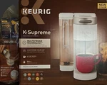 #keurig K-supreme Single Serve Coffee Maker With Frother And 10 K-cup White. Fixed Price $113.05.