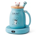 Coffee Mug Warmer & Cute Cat Set, Candle For Home Office, Elect. Fixed Price $40.85.