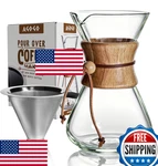 Agogo Pour Over Coffee Maker Glass - 6/8/10 Cup Barista Kit, Stainless Filter. Fixed Price $50.57.