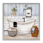 Stupell Industries Bathroom Farmhouse Style Tub Neutral Grey Drawing, Design By. Fixed Price $50.98.
