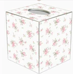 Marye-kelley, "sweet Pea" Cubed Tissue Box Cover, 5", Silver Trim, New. Fixed Price $48.00.