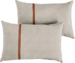 Sorra Home X Sunbrella - Indoor/outdoor Lumbar Pillows (set Of 2), Silver & Rust. Fixed Price $82.99.
