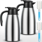 2 Pcs 68 Oz Thermal Coffee Carafe Stainless Steel Double Walled Flask. Fixed Price $56.52.